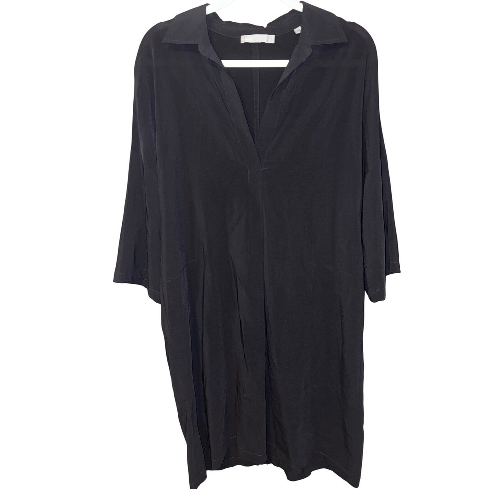 Vince Black V-Neck‎ Shift Dress Minimalist Quiet Luxury Old Money Size M